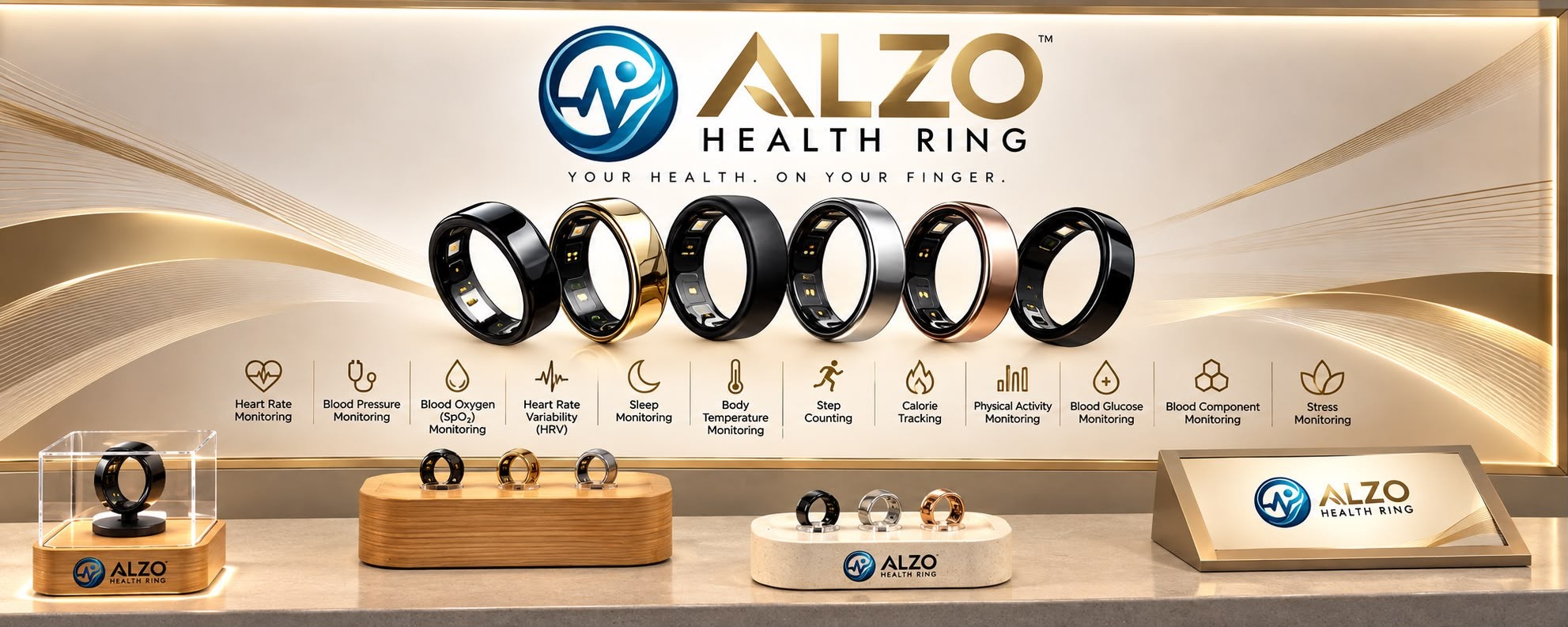 ALZO smart health ring demo product image